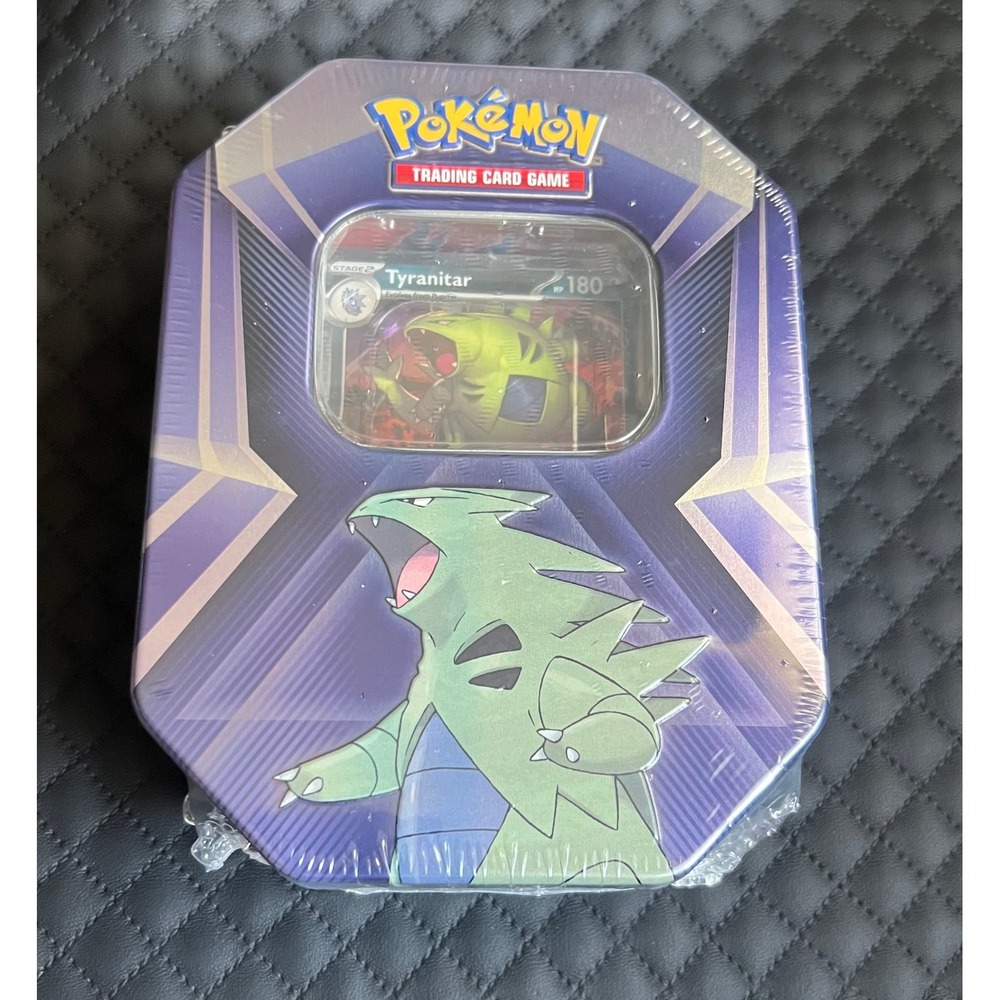 Pokemon Triple Whammy Tin Tyranitar Purple New Factory Sealed Booster Packs